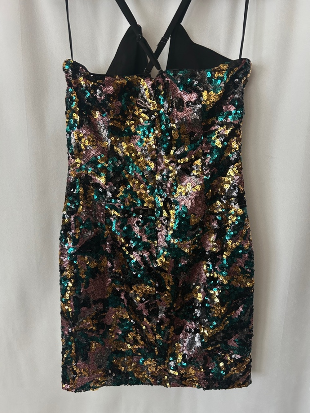 Dress the Population Sexy Black Sequins Strappy Cocktail Mini Dress **Size M**🔥🔥 - Picture 5 of 8
